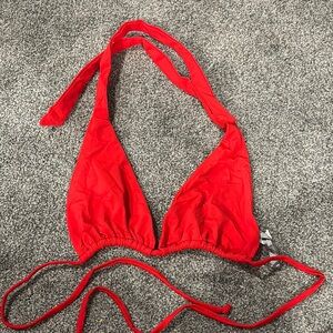 Red Triangle Bikini Top